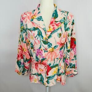 Vintage 1990’s Carole Little San-Tropez  West Floral Lightweight Jacket